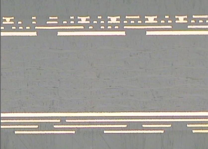 Blind µvias laser 100µm on High TG material, copper filled: SBU 3+N+3